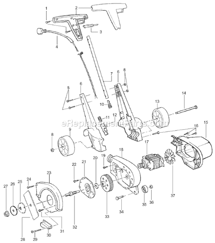 Page A Diagram and Parts List for PE225  Weed Eater Edger